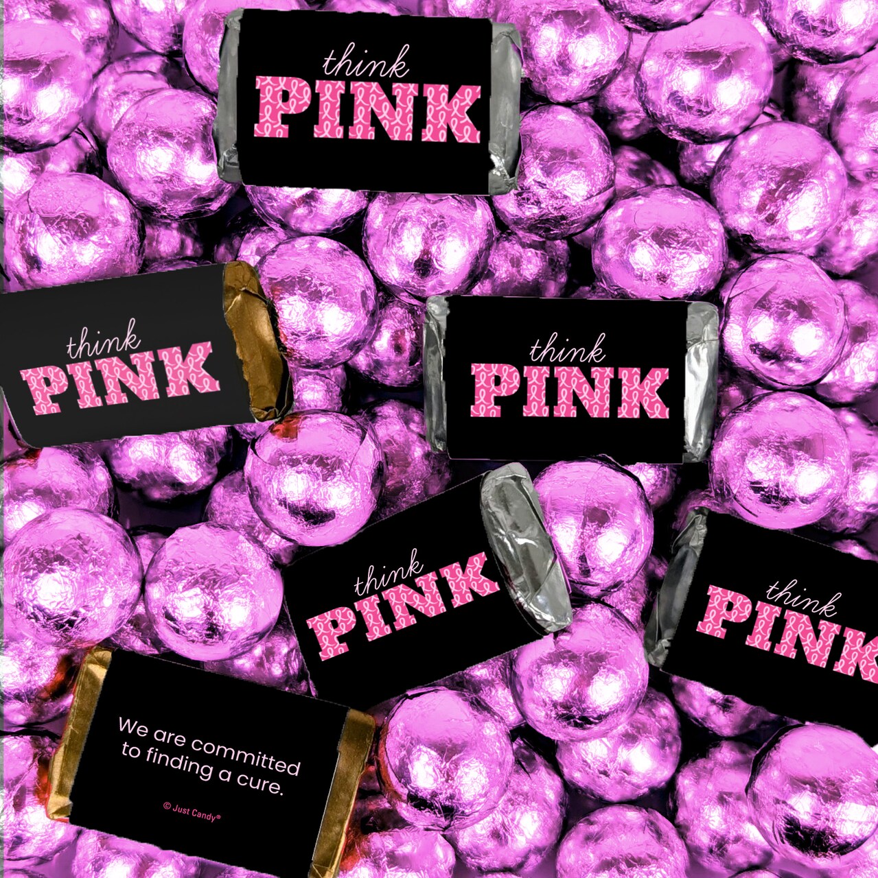 Breast Cancer Awareness Think Pink Hershey's Miniatures and Chocolate Balls